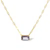 Haus Of Brilliance 14k Yellow Gold Natural 2 7/8 Cttw Pixel Cut Emerald Bicolor Tanzanite Pendant Necklace With Papercl In Yellow