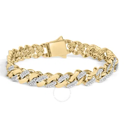 Haus Of Brilliance 14k Yellow Gold Over Silver 1/2 Cttw Diamond Cuban Curb Chain Bracelet