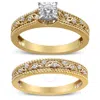 Haus Of Brilliance 14k Yellow Gold Plated .925 Sterling Silver 1/5 Cttw Diamond Art Deco Style Engagement Ring Bridal S In Yellow