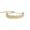 Haus Of Brilliance 14k Yellow Gold Plated .925 Sterling 5/8 Cttw Diamond Composite Cushion Frame 4"-10" Adjustable Bolo In Yellow