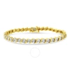 HAUS OF BRILLIANCE HAUS OF BRILLIANCE 14K YELLOW GOLD PLATED .925 STERLING SILVER 1/4 CTTW DIAMOND ROUND LINK TENNIS BR