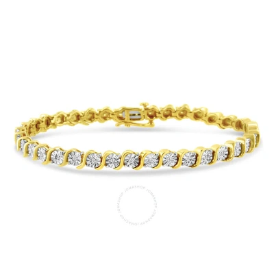 Haus Of Brilliance 14k Yellow Gold Plated .925 Sterling Silver 1/4 Cttw Diamond Round Link Tennis Br