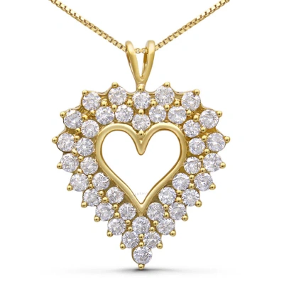 Haus Of Brilliance 14k Yellow Gold Plated .925 Sterling Silver 4.0 Cttw Diamond Two Row Open Heart 1