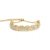 Haus Of Brilliance 14k Yellow Gold Plated .925 Sterling 5/8 Cttw Diamond Composite Cushion Frame 4"-10" Adjustable Bolo In Yellow