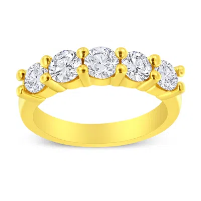 Haus Of Brilliance 14k Yellow Gold Plated .925 Sterling Silver 1 1/2 Cttw Shared Prong Set Brilliant Round-cut Diamond