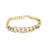 Haus Of Brilliance 14k Yellow Gold Plated .925 Sterling Silver 1 1/4 Cttw Diamond Cuban Chain Link Bracelet- 7.25" In Yellow
