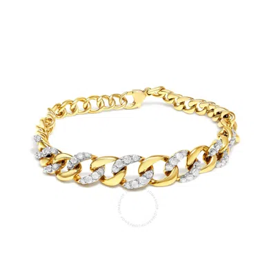 HAUS OF BRILLIANCE HAUS OF BRILLIANCE 14K YELLOW GOLD PLATED .925 STERLING SILVER 1 1/4 CTTW DIAMOND CUBAN CHAIN LINK B
