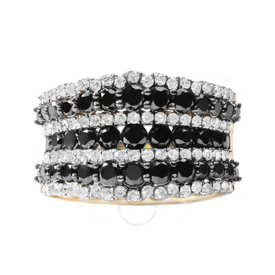 Haus Of Brilliance 14k Yellow Gold Plated .925 Sterling Silver 1 3/4 Cttw Treated Black And White Alternating Diamond M