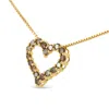 Haus Of Brilliance 14k Yellow Gold Plated .925 Sterling Silver 1.0 Cttw Champagne Diamond Heart Pendant Necklace In Yellow
