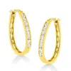 Haus Of Brilliance 14k Yellow Gold Plated .925 Sterling Silver 1.0 Cttw Channel Set Brilliant Round Cut Diamond Hoop Ea In Gold