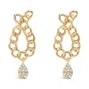 Haus Of Brilliance 14k Yellow Gold Plated .925 Sterling Silver 1/10 Cttw Diamond Chain Link Teardrop Dangle Earrings In Yellow
