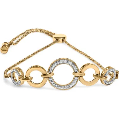 Haus Of Brilliance 14k Yellow Gold Plated .925 Sterling Silver 1/10 Cttw Diamond Infinity Loop Adjustable Bolo Tennis B