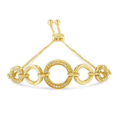 Haus Of Brilliance 14k Yellow Gold Plated .925 Sterling Silver 1/10 Cttw Diamond Infinity Loop Adjustable Bolo Tennis B