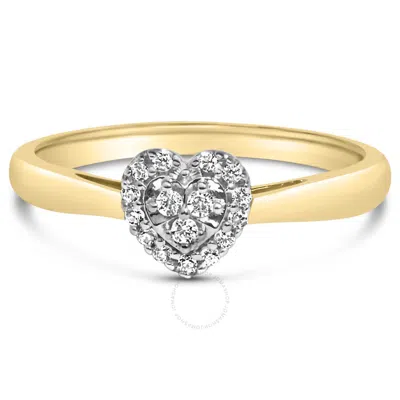 Haus Of Brilliance 14k Yellow Gold Plated .925 Sterling Silver 1/10 Cttw Round-cut Diamond Heart Eng In Two Tone