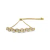 Haus Of Brilliance 14k Yellow Gold Plated .925 Sterling Silver 1/2 Cttw Diamond Sideways Hearts Bolo Bracelet In Yellow