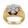 HAUS OF BRILLIANCE HAUS OF BRILLIANCE 14K YELLOW GOLD PLATED .925 STERLING SILVER 1/3 CTTW MIRACLE-SET FLORAL DIAMOND C