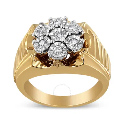 Haus Of Brilliance 14k Yellow Gold Plated .925 Sterling Silver 1/3 Cttw Miracle-set Floral Diamond C