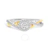 Haus Of Brilliance 14k Yellow Gold Plated .925 Sterling Silver 1/4 Cttw Diamond Bypass And Halo Promise Ring