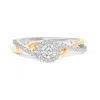 Haus Of Brilliance 14k Yellow Gold Plated .925 Sterling Silver 1/4 Cttw Diamond Bypass And Halo Promise Ring In Multi