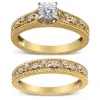 Haus Of Brilliance 14k Yellow Gold Plated .925 Sterling Silver 1/5 Cttw Diamond Art Deco Style Engagement Ring Bridal S In Gold