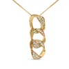 Haus Of Brilliance 14k Yellow Gold Plated .925 Sterling Silver 1/6 Cttw Diamond Interlocking Triple Asymmetric Circle H In Yellow