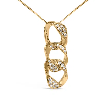 Haus Of Brilliance 14k Yellow Gold Plated .925 Sterling Silver 1/6 Cttw Diamond Interlocking Triple Asymmetric Circle H