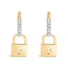 Haus Of Brilliance 14k Yellow Gold Plated .925 Sterling Silver 1/6 Cttw Diamond Lock Hoop Earring In Yellow