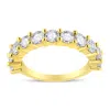 Haus Of Brilliance 14k Yellow Gold Plated .925 Sterling Silver 2.00 Cttw Shared Prong Set Round-diamond 11 Stone Band R In Yellow