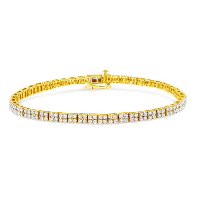 Haus Of Brilliance 14k Yellow Gold Plated .925 Sterling Silver 3.0 Cttw Diamond Link Bracelet