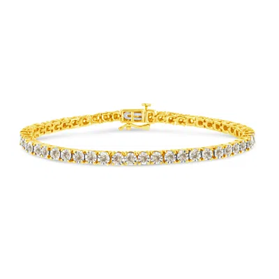 Haus Of Brilliance 14k Yellow Gold Plated .925 Sterling Silver 3.0 Cttw Miracle-set Diamond Tennis Bracelet
