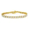 Haus Of Brilliance 14k Yellow Gold Plated .925 Sterling Silver 3.00 Cttw Diamond Alternating Flower Cluster And "s" Lin In Yellow