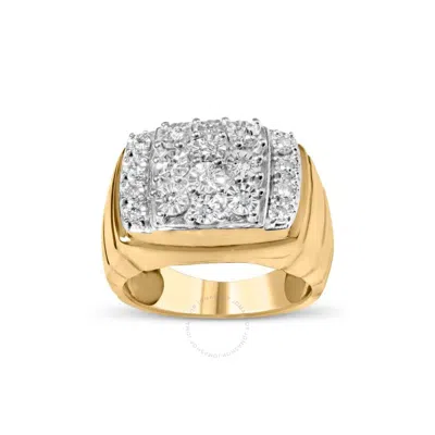 HAUS OF BRILLIANCE HAUS OF BRILLIANCE 14K YELLOW GOLD PLATED .925 STERLING SILVER 3/8 CTTW DIAMOND MIRACLE SET MEN'S CL