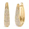 Haus Of Brilliance 14k Yellow Gold Plated .925 Sterling Silver 3/8 Cttw Pave Set Diamond Hoop Earrings In Yellow