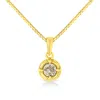 Haus Of Brilliance 14k Yellow Gold Plated .925 Sterling Silver Brilliant Round Cut Diamond Solitaire Milgrain 18" Penda In Yellow