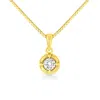 Haus Of Brilliance 14k Yellow Gold Plated .925 Sterling Silver Brilliant Round Cut Diamond Solitaire Milgrain 18" Penda In Yellow