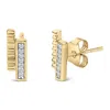 Haus Of Brilliance 14k Yellow Gold Plated .925 Sterling Silver Diamond Accent Bar Stud Earrings In Yellow