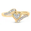 Shop Haus Of Brilliance 14k Yellow Gold Plated .925 Sterling Silver Diamond Accent Filigree Heart Promise Ring In Multi