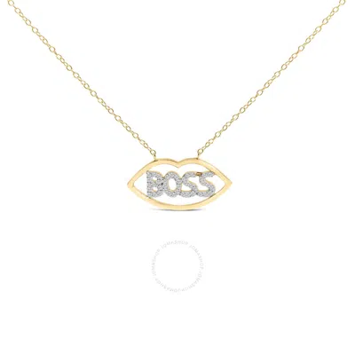 Haus Of Brilliance 14k Yellow Gold Plated Silver 1/4 Cttw Diamond "boss" Pendant Necklace - 18 Inch