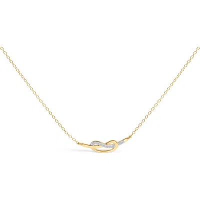 Haus Of Brilliance 14k Yellow Gold Plated Silver Diamond Accent Infinity Ribbon Pendant Necklace