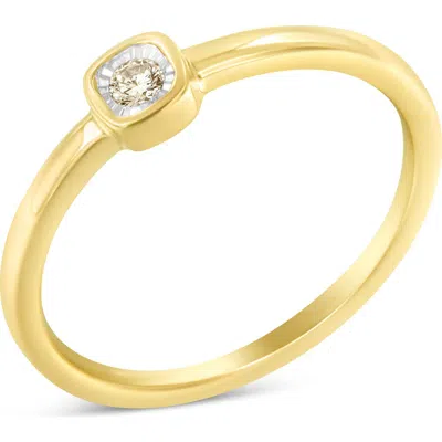Haus Of Brilliance 14k Yellow Gold Plated Silver Diamond Accent Square Cushion Shaped Promise Ring In Pattern