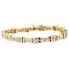 Haus Of Brilliance 14k Yellow Gold Princess And Baguette Cut Diamond Bow Bracelet In Yellow