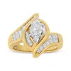Haus Of Brilliance 14k Yellow Gold Princess, Baguette, And Pie Cut Diamond Marquise Shaped Ring In Gold