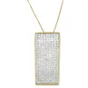 Haus Of Brilliance 14k Yellow Gold Princess Cut Diamond Block Pendant Necklace In Yellow