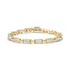 Haus Of Brilliance 14k Yellow Gold Princess And Baguette Cut Diamond Beaded Bracelet In Yellow