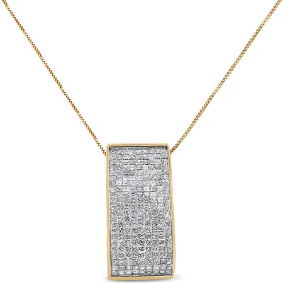 Haus Of Brilliance 14k Yellow Gold Princess-cut Diamond Pillar Pendant Necklace