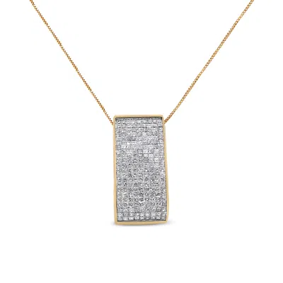 Haus Of Brilliance 14k Yellow Gold Princess-cut Diamond Pillar Pendant Necklace