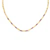 Haus Of Brilliance 14k Yellow Gold Red Ruby And 3/8 Cttw Diamond Alternating Link Necklace In Brown