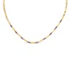 Haus Of Brilliance 14k Yellow Gold Red Ruby And 3/8 Cttw Diamond Alternating Link Necklace In Multi
