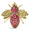 Haus Of Brilliance 14k Yellow Gold Red Ruby Bee Brooch Pin In Yellow