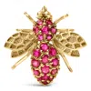 Haus Of Brilliance 14k Yellow Gold Red Ruby Bee Brooch Pin In Gold